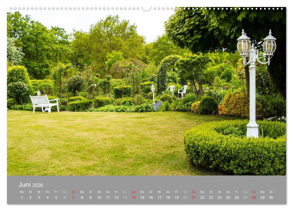 Romantische Garten-Paradiese (CALVENDO Premium Wandkalender 2026)