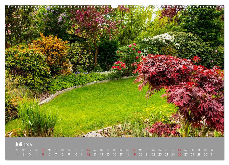 Romantische Garten-Paradiese (CALVENDO Premium Wandkalender 2026)