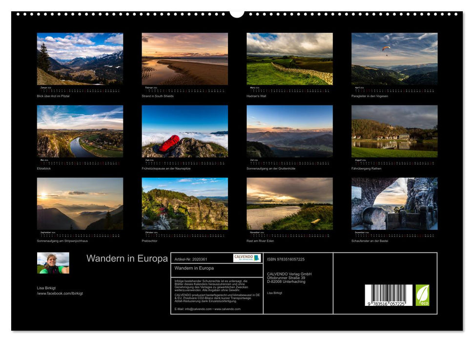 Wandern in Europa (CALVENDO Premium Wandkalender 2026)