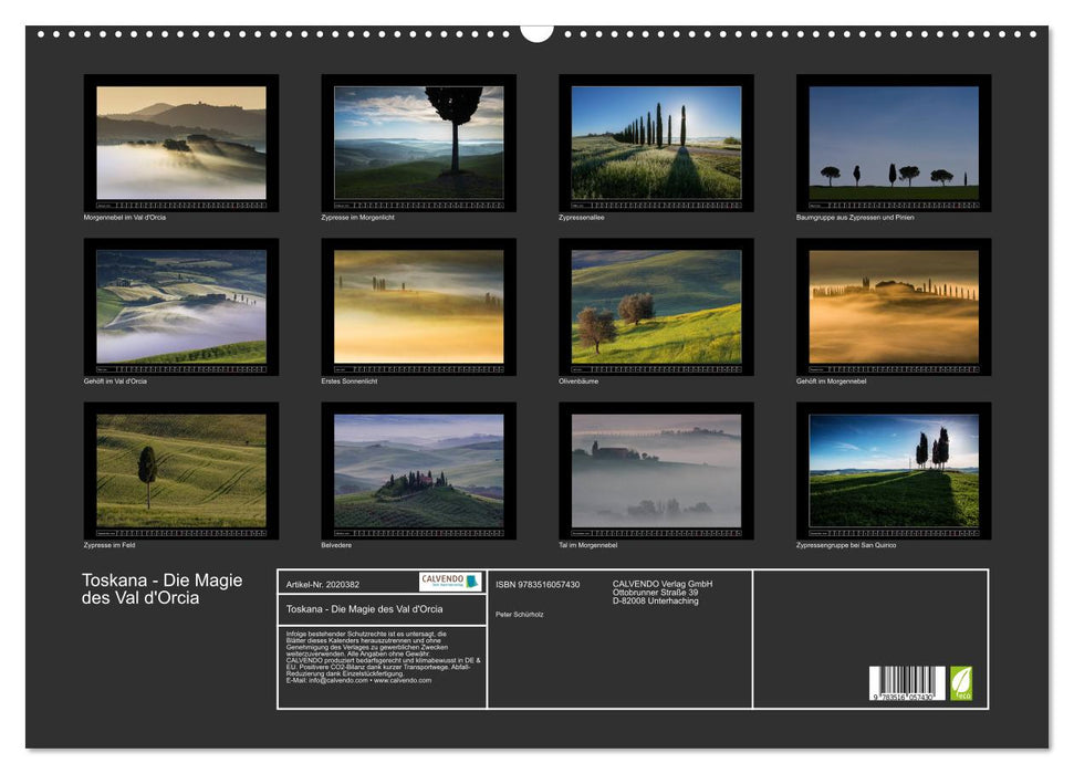 Toskana - Die Magie des Val d'Orcia (CALVENDO Wandkalender 2026)