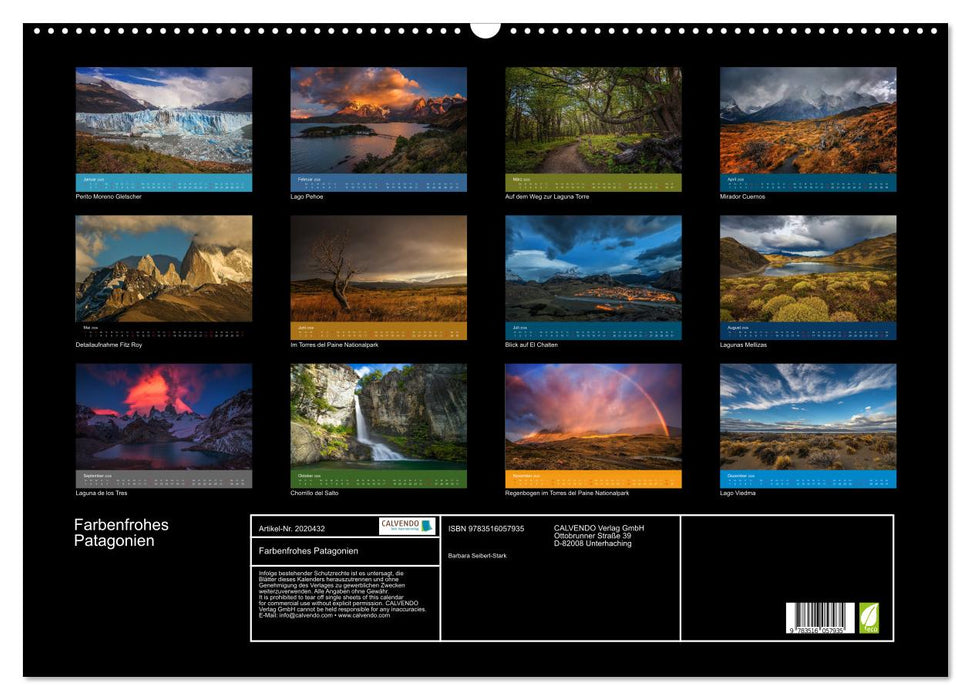 Farbenfrohes Patagonien (CALVENDO Wandkalender 2026)