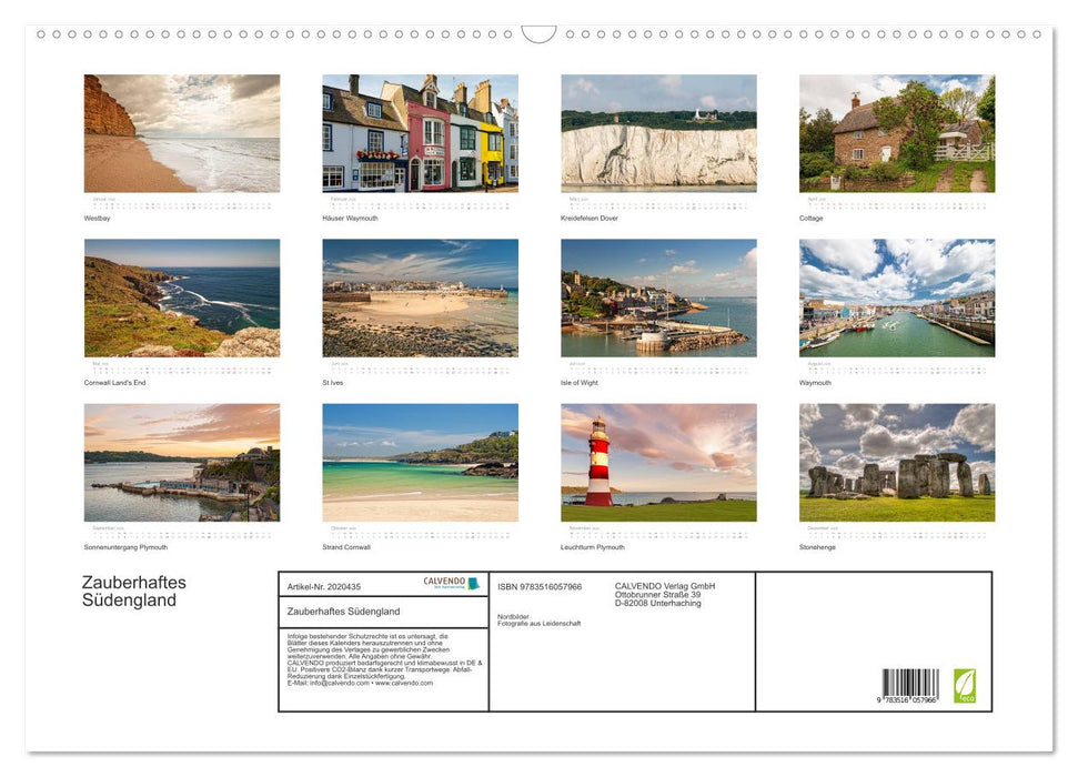 Zauberhaftes Südengland (CALVENDO Wandkalender 2026)
