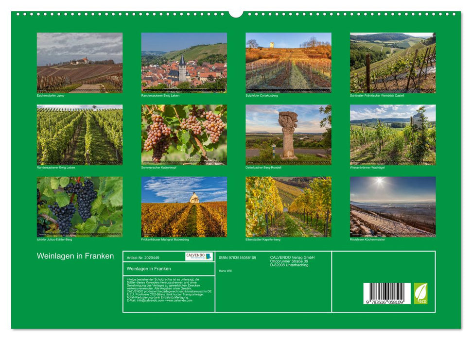 Weinlagen in Franken (CALVENDO Premium Wandkalender 2026)