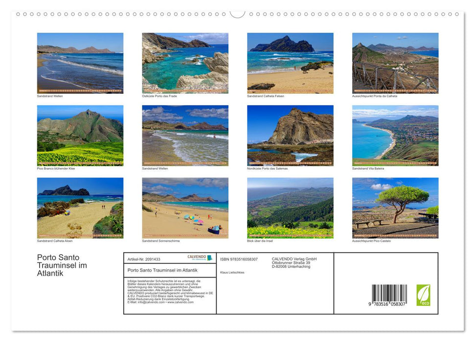 Porto Santo Trauminsel im Atlantik (CALVENDO Premium Wandkalender 2026)
