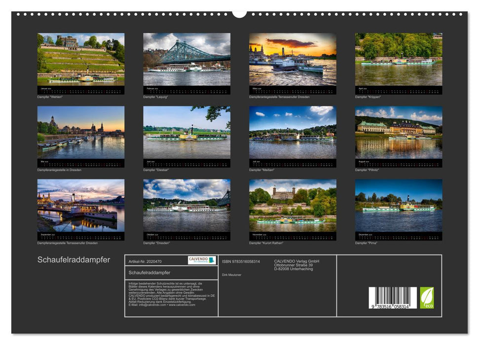 Schaufelraddampfer (CALVENDO Premium Wandkalender 2026)