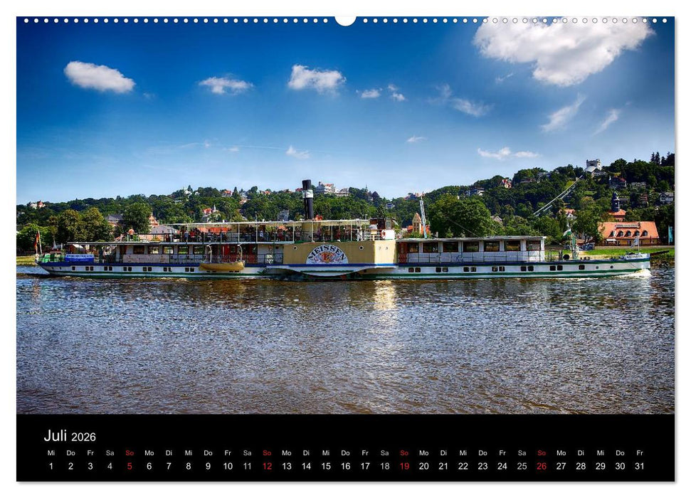 Schaufelraddampfer (CALVENDO Premium Wandkalender 2026)