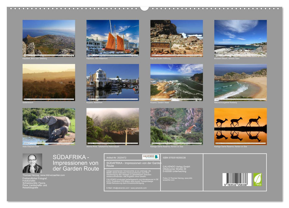 SÜDAFRIKA - Impressionen von der Garden Route (CALVENDO Premium Wandkalender 2026)