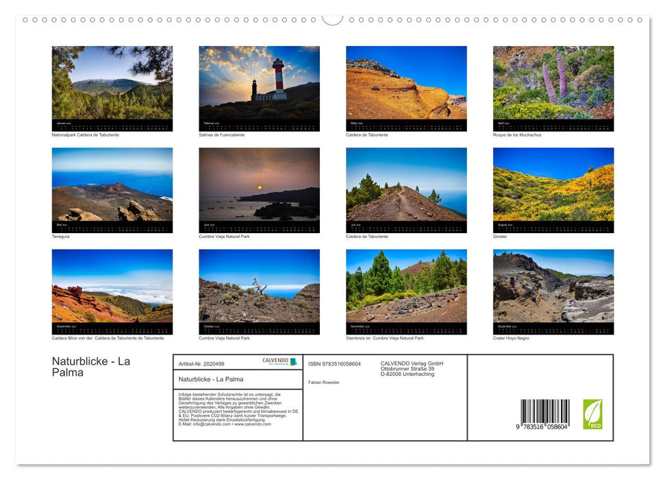 Naturblicke - La Palma (CALVENDO Premium Wandkalender 2026)