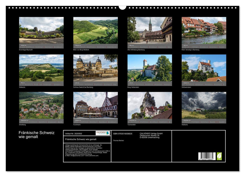 Fränkische Schweiz wie gemalt (CALVENDO Wandkalender 2026)