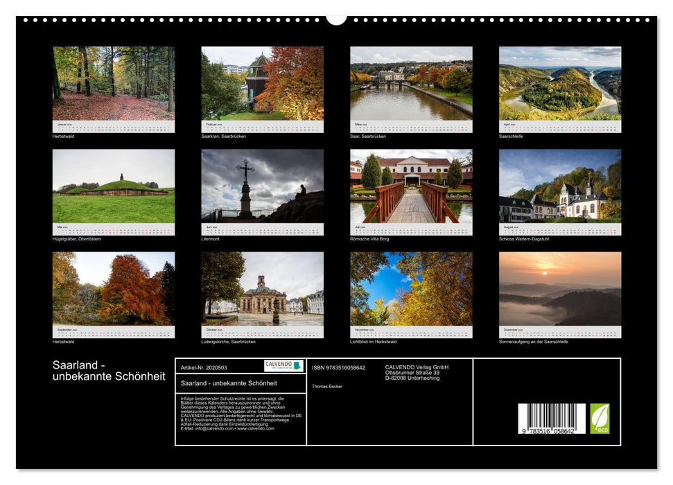 Saarland - unbekannte Schönheit (CALVENDO Premium Wandkalender 2026)