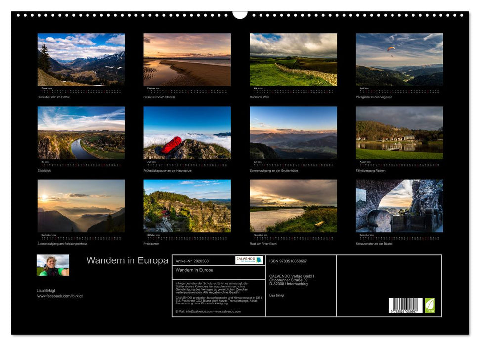 Wandern in Europa (CALVENDO Wandkalender 2026)