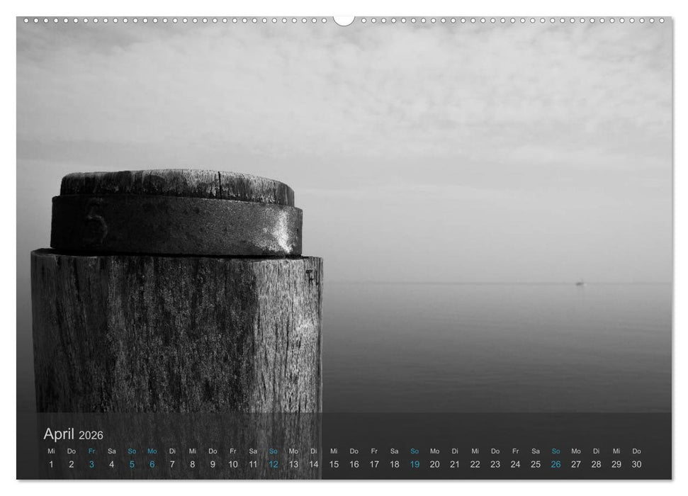 Seestücke. Schwarzweiße Nordseeimpressionen 2026 (CALVENDO Wandkalender 2026)