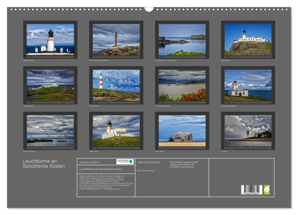 Leuchttürme an Schottlands Küsten (CALVENDO Wandkalender 2026)