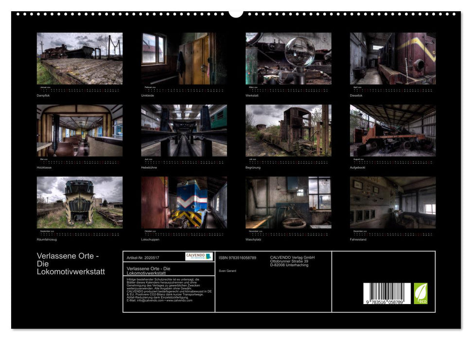 Verlassene Orte - Die Lokomotivwerkstatt (CALVENDO Premium Wandkalender 2026)
