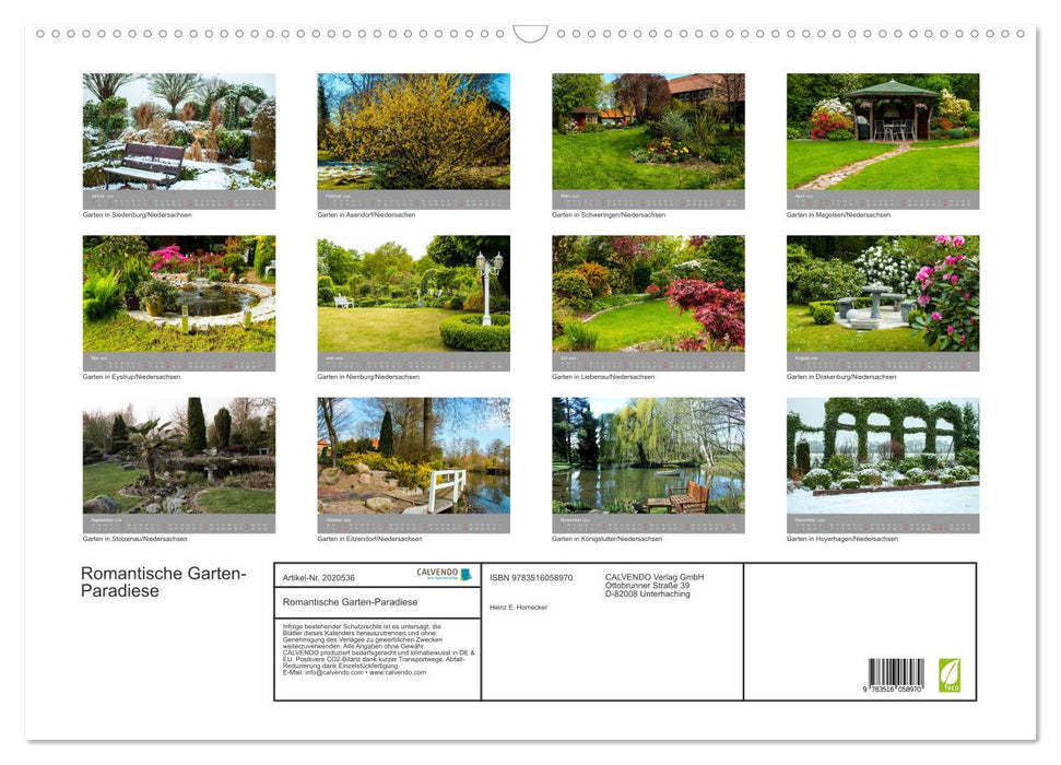 Romantische Garten-Paradiese (CALVENDO Wandkalender 2026)