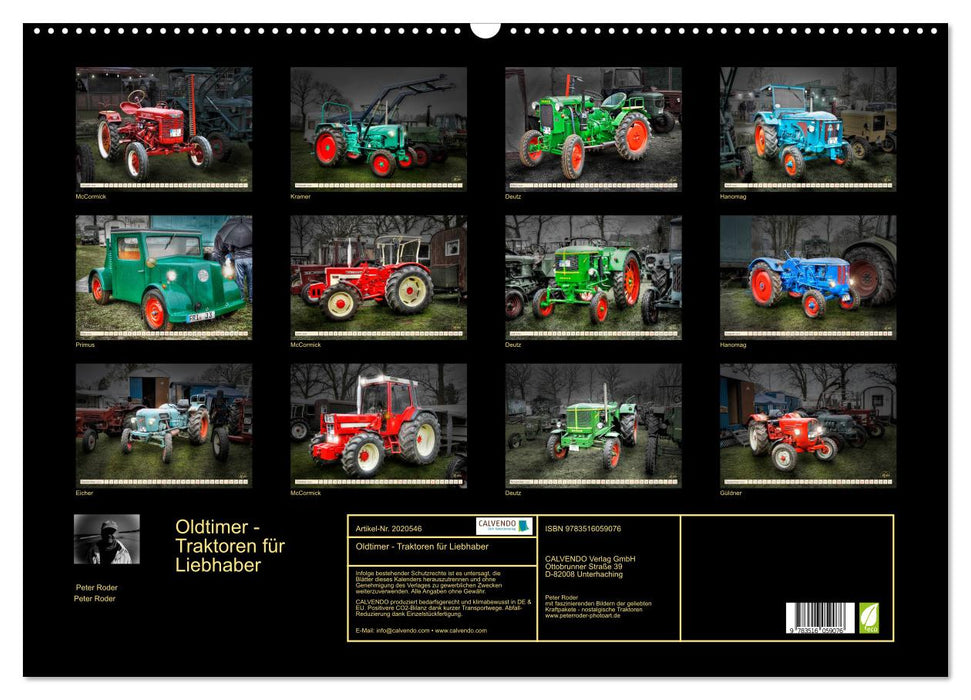 Oldtimer - Traktoren für Liebhaber (CALVENDO Wandkalender 2026)