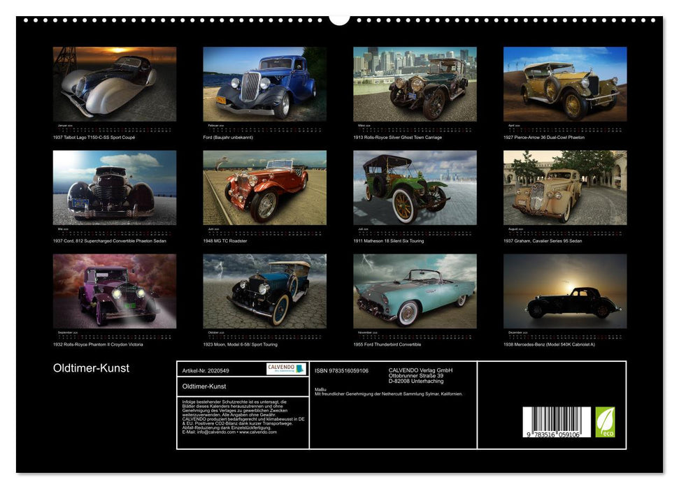 Oldtimer-Kunst (CALVENDO Premium Wandkalender 2026)