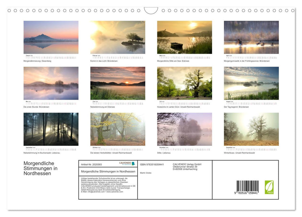 Morgendliche Stimmungen in Nordhessen (CALVENDO Wandkalender 2026)