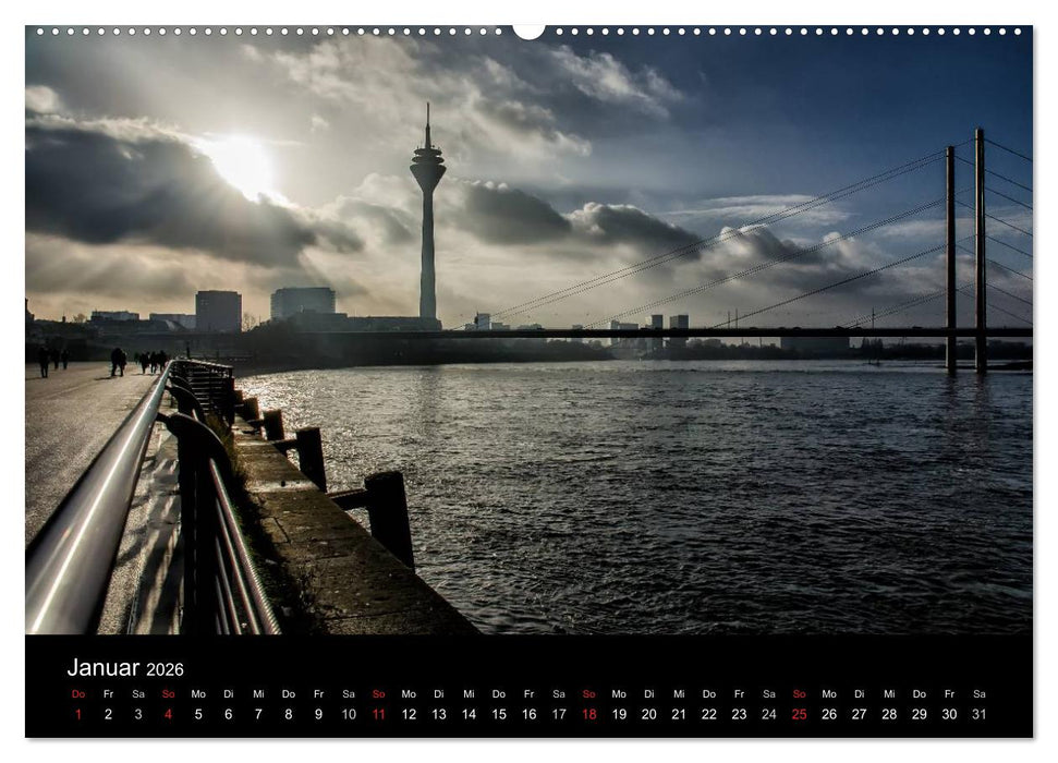 Düsseldorf - Rheinansichten (CALVENDO Premium Wandkalender 2026)