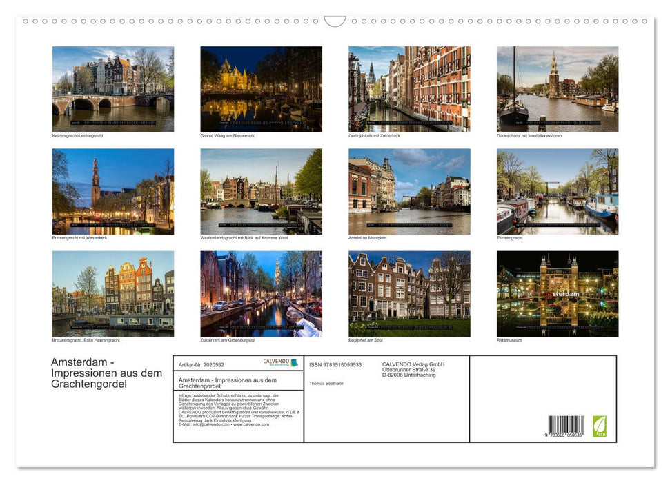 Amsterdam - Impressionen aus dem Grachtengordel (CALVENDO Wandkalender 2026)