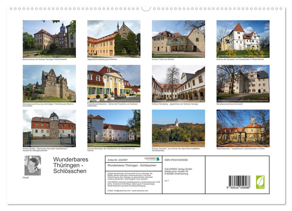 Wunderbares Thüringen - Schlösschen (CALVENDO Premium Wandkalender 2026)