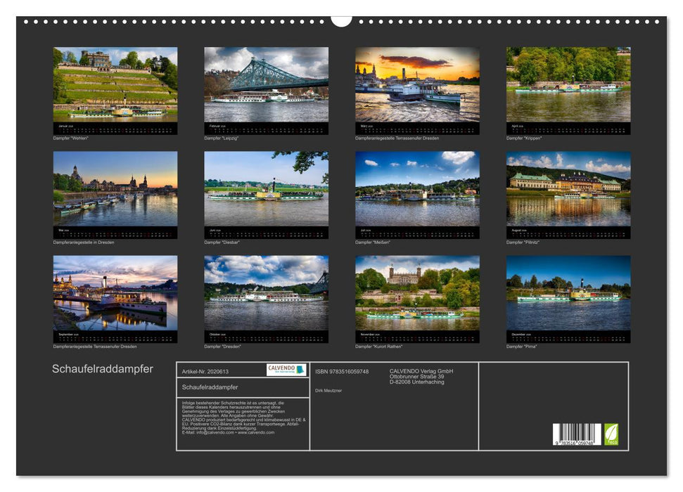 Schaufelraddampfer (CALVENDO Wandkalender 2026)
