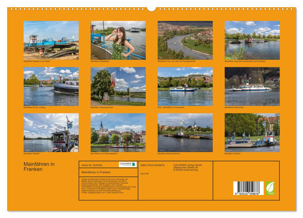 Mainfähren in Franken (CALVENDO Premium Wandkalender 2026)