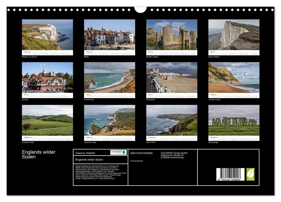 Englands wilder Süden (CALVENDO Wandkalender 2026)