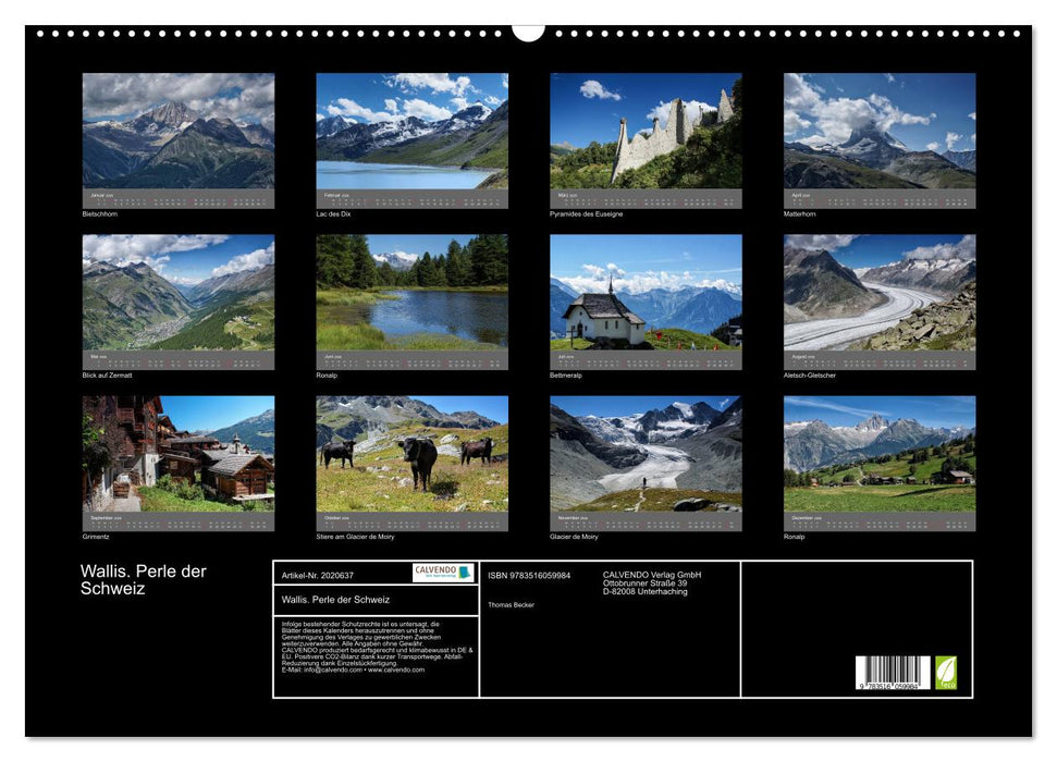 Wallis. Perle der Schweiz (CALVENDO Wandkalender 2026)