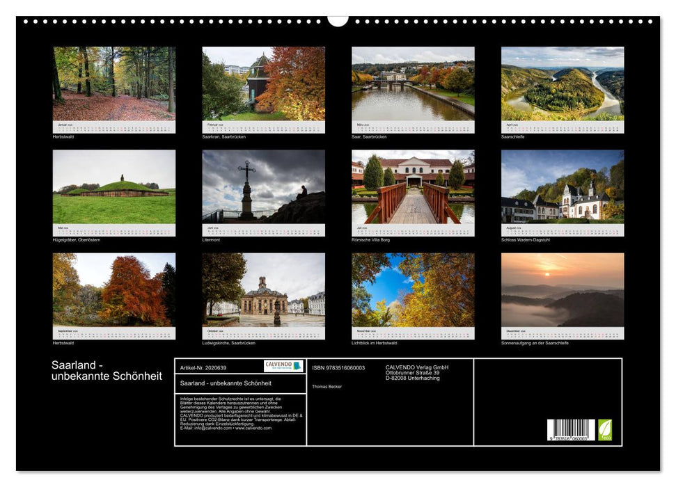 Saarland - unbekannte Schönheit (CALVENDO Wandkalender 2026)