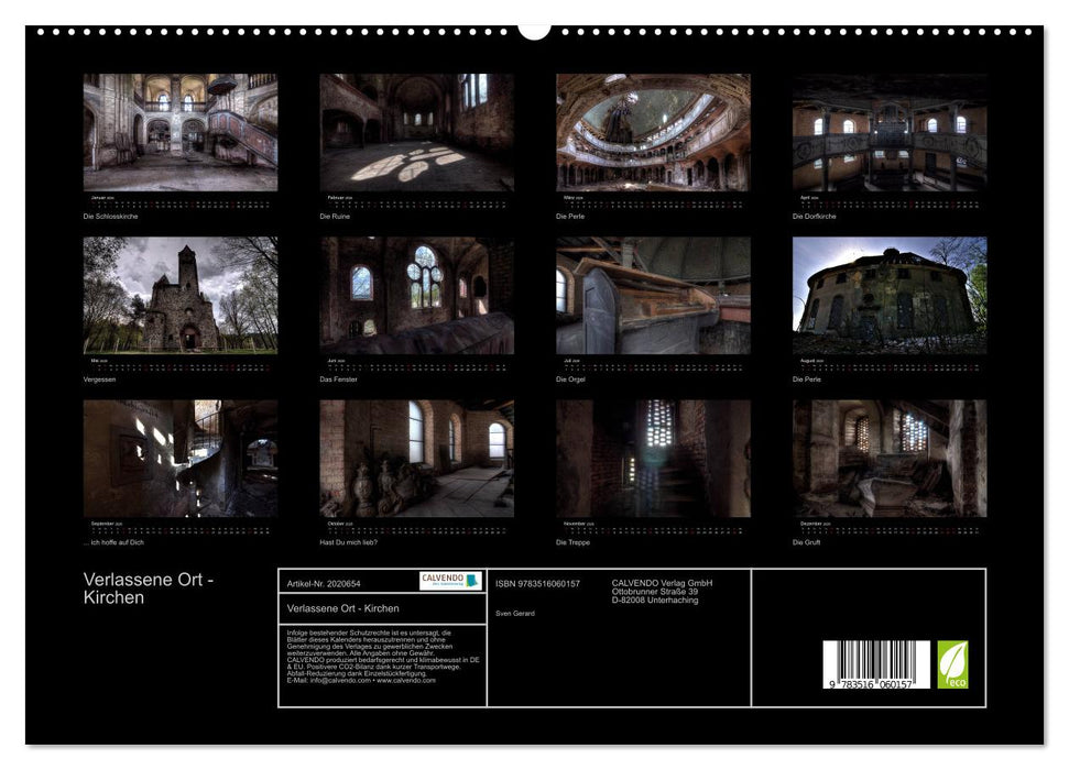 Verlassene Ort - Kirchen (CALVENDO Premium Wandkalender 2026)