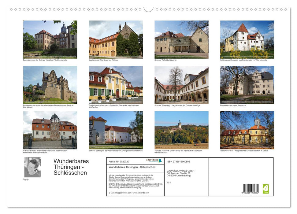 Wunderbares Thüringen - Schlösschen (CALVENDO Wandkalender 2026)