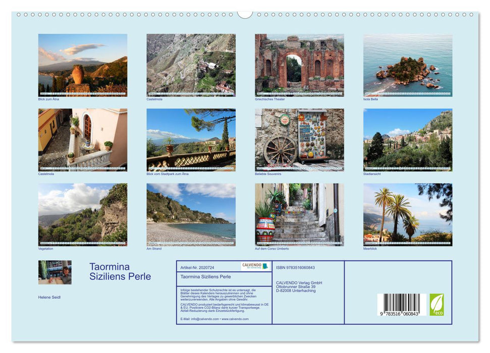 Taormina Siziliens Perle (CALVENDO Premium Wandkalender 2026)