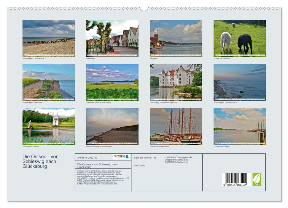 Die Ostsee - von Schleswig nach Glücksburg (CALVENDO Premium Wandkalender 2026)
