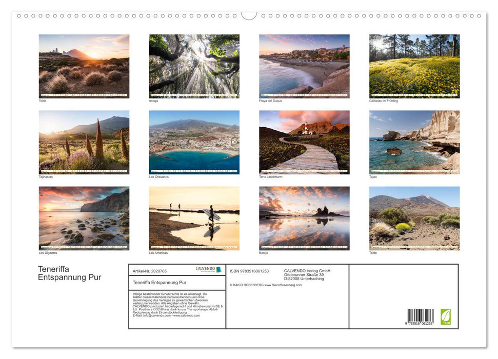 Teneriffa Entspannung Pur (CALVENDO Wandkalender 2026)