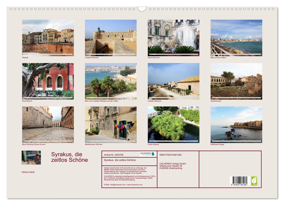Syrakus, die zeitlos Schöne (CALVENDO Wandkalender 2026)