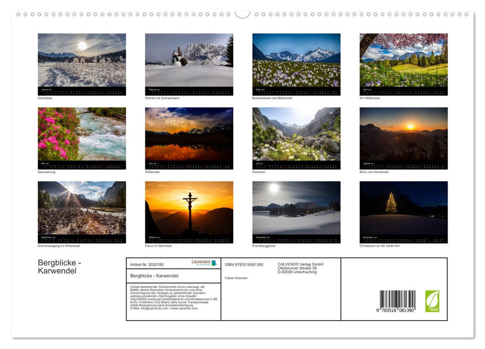 Bergblicke - Karwendel (CALVENDO Premium Wandkalender 2026)
