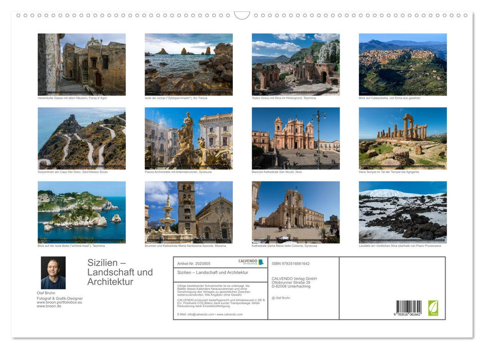 Sizilien – Landschaft und Architektur (CALVENDO Wandkalender 2026)