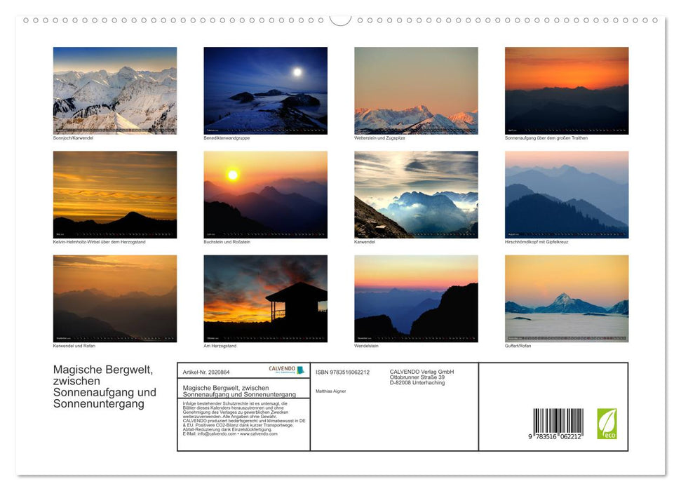 Magische Bergwelt, zwischen Sonnenaufgang und Sonnenuntergang (CALVENDO Premium Wandkalender 2026)