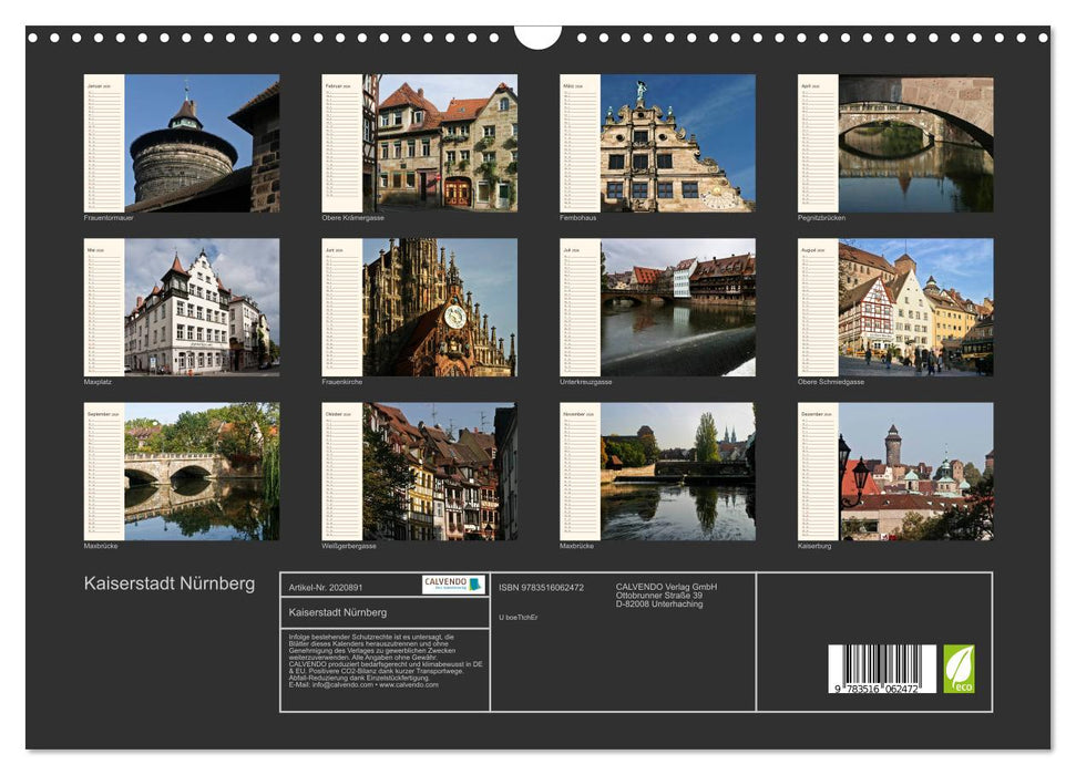 Kaiserstadt Nürnberg (CALVENDO Wandkalender 2026)