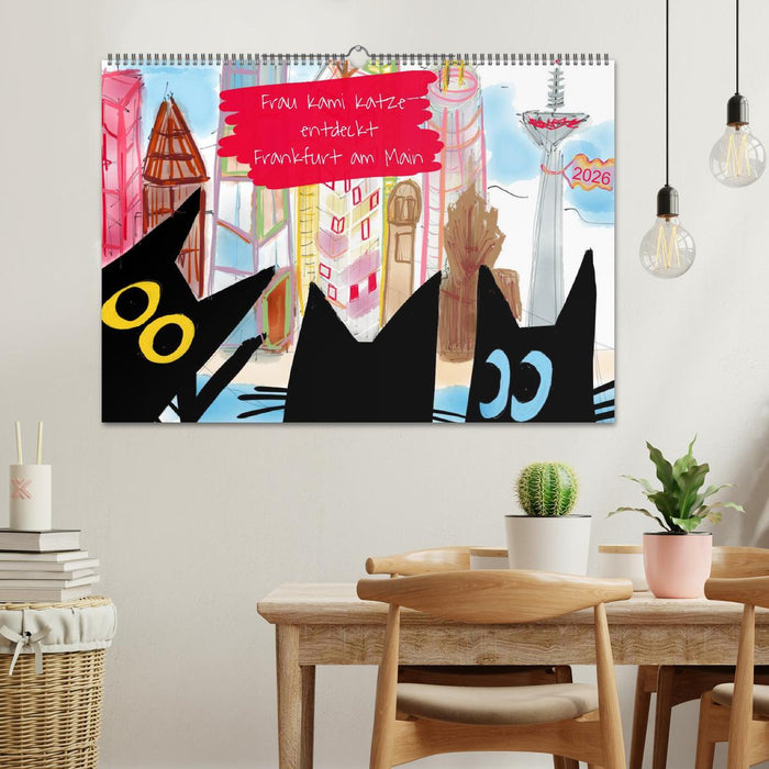 Frau Kami Katze entdeckt Frankfurt am Main (CALVENDO Wandkalender 2026)