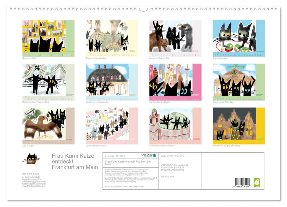 Frau Kami Katze entdeckt Frankfurt am Main (CALVENDO Wandkalender 2026)