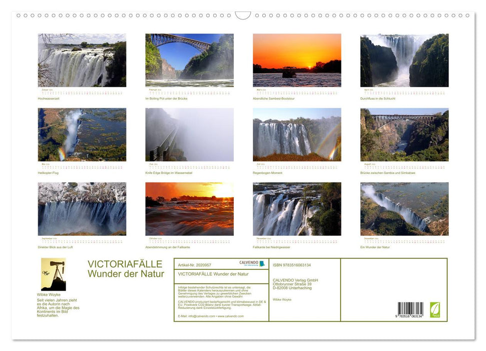VICTORIAFÄLLE Wunder der Natur (CALVENDO Wandkalender 2026)