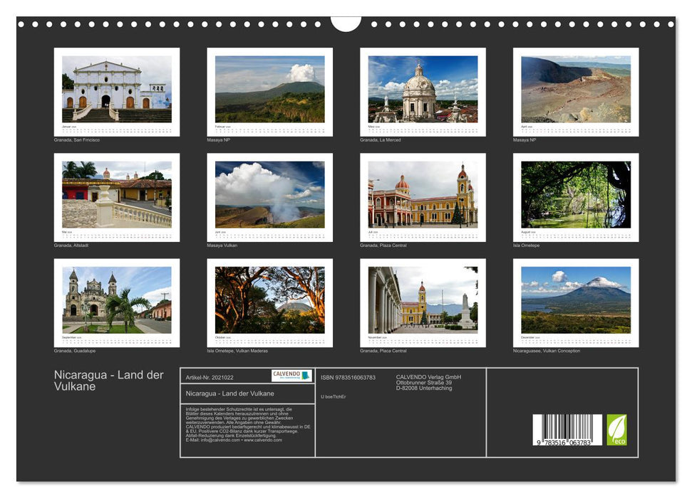 Nicaragua - Land der Vulkane (CALVENDO Wandkalender 2026)