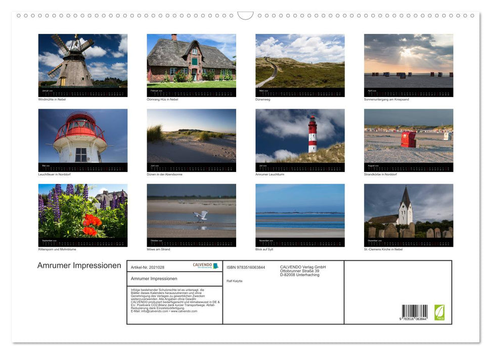Amrumer Impressionen (CALVENDO Wandkalender 2026)
