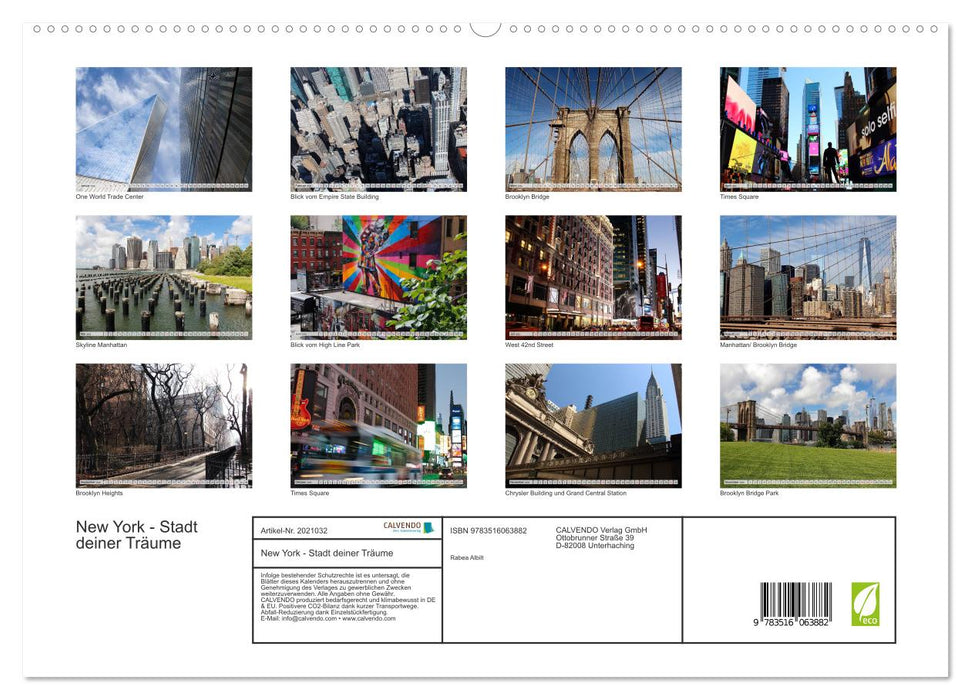 New York - Stadt deiner Träume (CALVENDO Premium Wandkalender 2026)