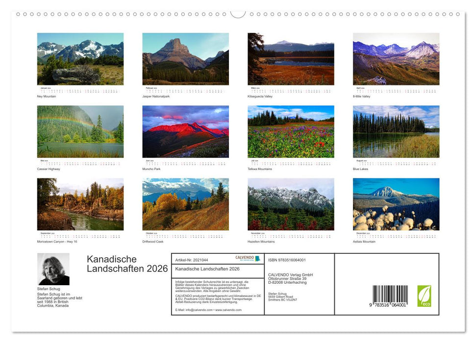 Kanadische Landschaften 2026 (CALVENDO Premium Wandkalender 2026)
