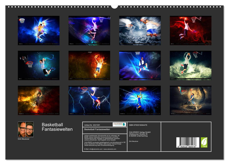 Basketball Fantasiewelten (CALVENDO Premium Wandkalender 2026)