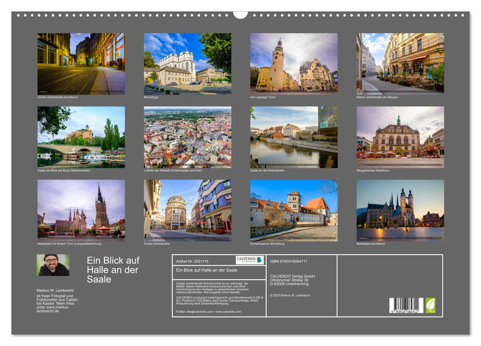 Ein Blick auf Halle an der Saale (CALVENDO Wandkalender 2026)