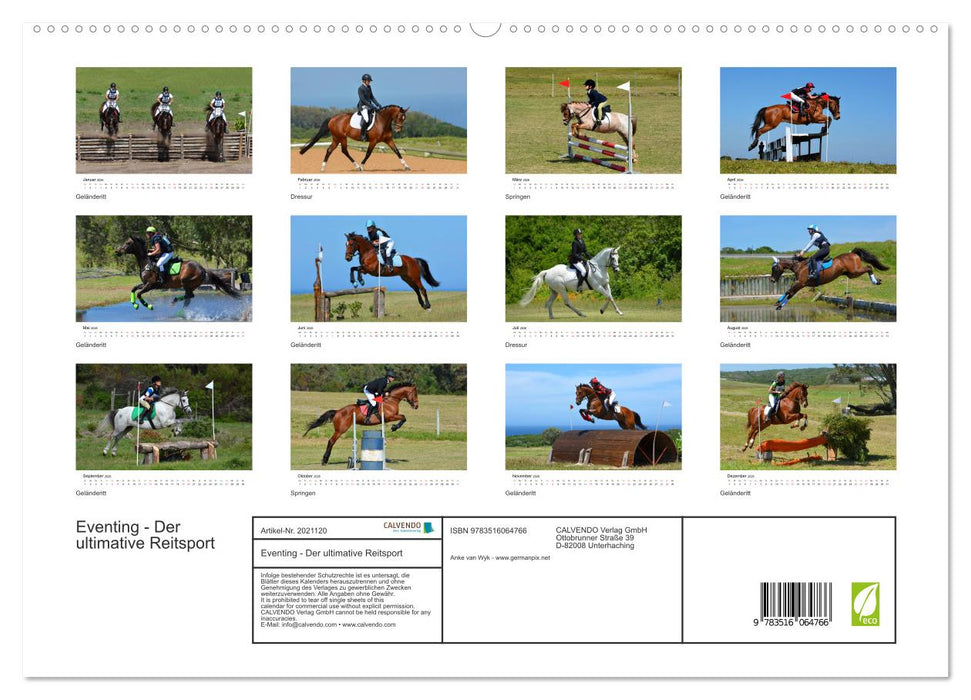 Eventing - Der ultimative Reitsport (CALVENDO Premium Wandkalender 2026)